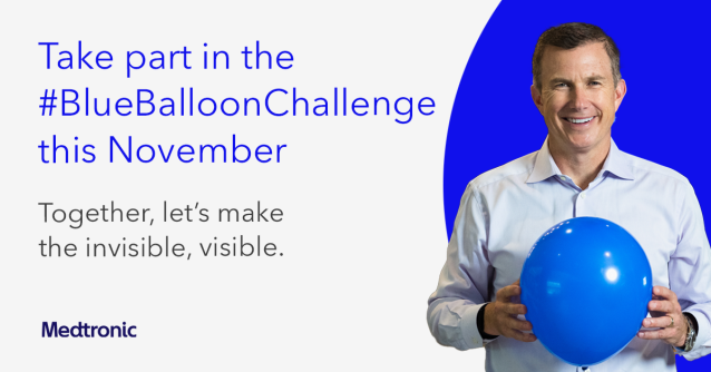 It's brilliant to see that Medtronic employees and leaders like our CEO Geoff Martha are participating in the #BlueBalloonChallenge for the third year in a row. Last year’s campaign was truly global reaching people across 4 continents. #MedtronicEmployee bit.ly/3SzqnyS