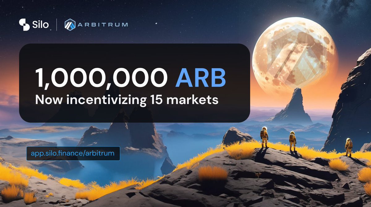 🧑‍🌾 Get your farmer hats on, people - $𝐀𝐑𝐁 𝐒𝐞𝐚𝐬𝐨𝐧 𝐢𝐬 𝐍𝐎𝐖 𝐋𝐈𝐕𝐄!

We'll be distributing 𝟏,𝟎𝟎𝟎,𝟎𝟎𝟎 $𝐀𝐑𝐁 tokens to 15 markets over ~3 months.

Check out some of our current rates on Silo <a href="/arbitrum/">Arbitrum</a> below 👇