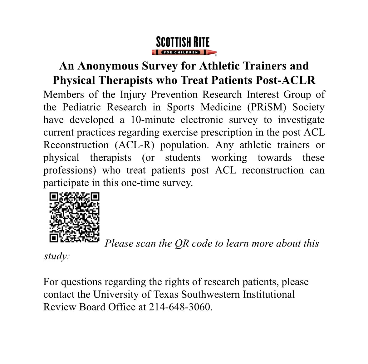 PT’s and Athletic Trainers check out this survey study below 👇🏻 here’s the direct link as well redcap.tsrh.org/surveys/?s=74X…