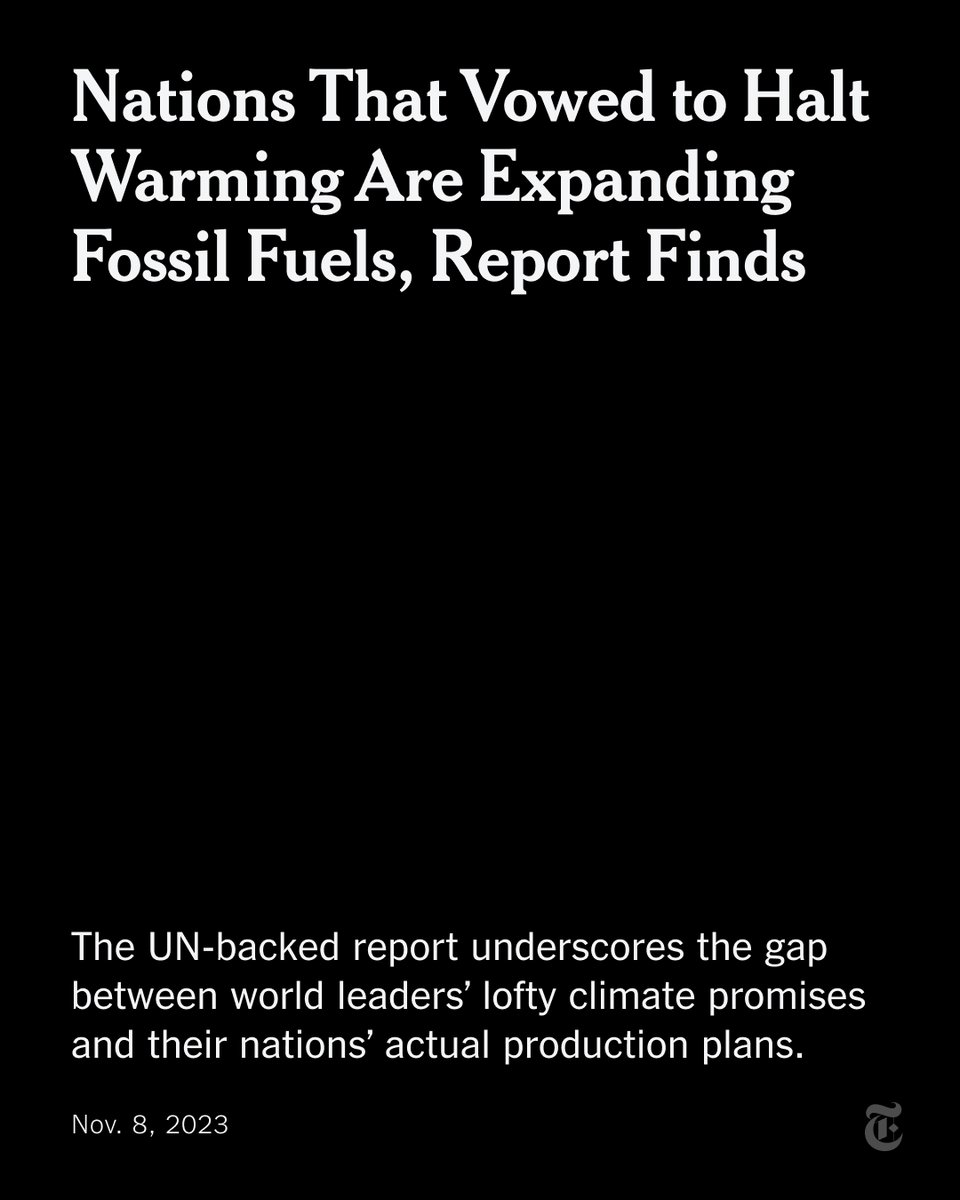 The world’s fossil fuel giants, together, are on course this decade to produce twice the amount of fossil fuels than a critical global warming threshold allows, a new report found. nyti.ms/40rCNL3