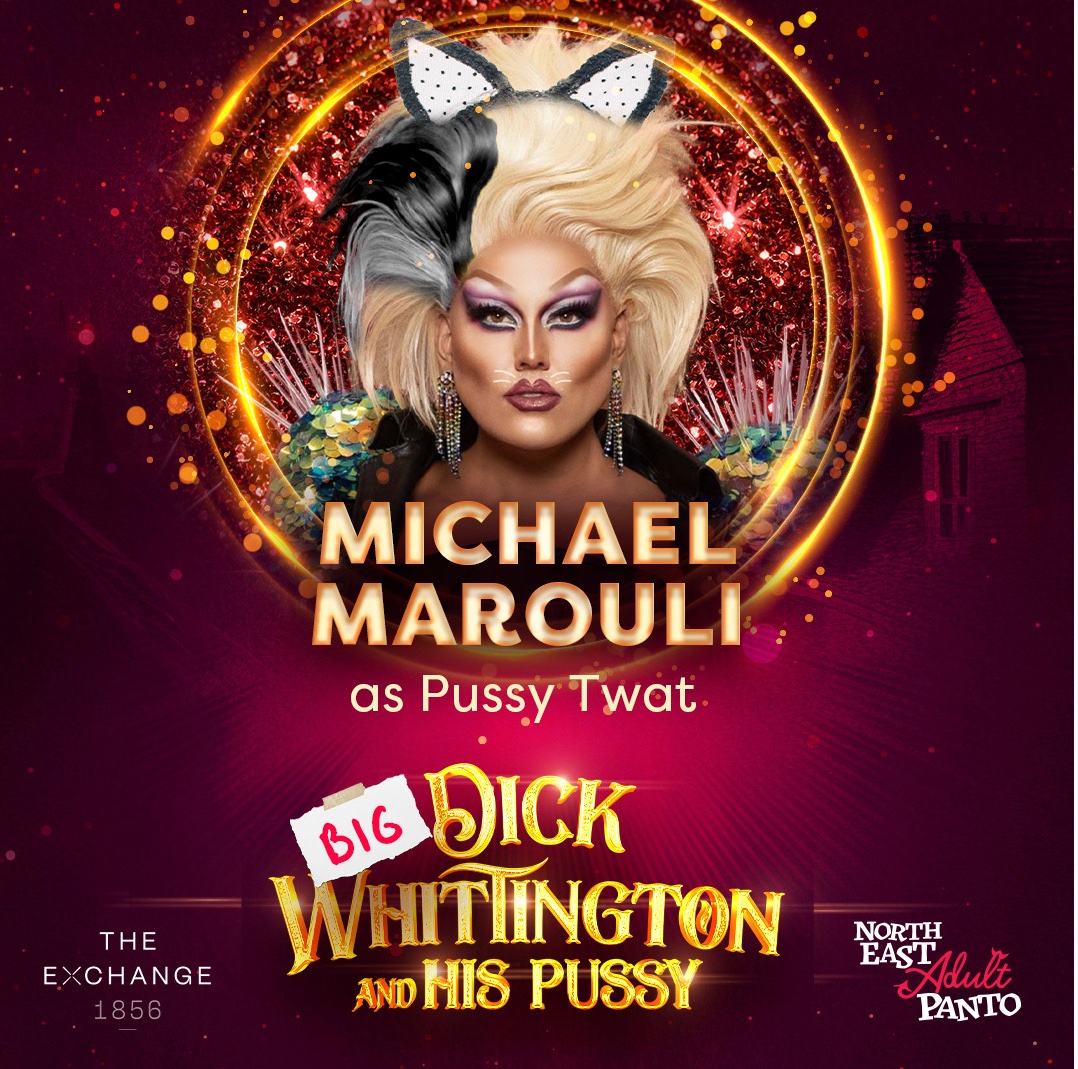 🎭🔞 Exciting news for North East Adult Panto! Join Newcastle's own Michael Marouli in "Big Dick Whittington and His Pussy" as Pussy Twat!
Book now for a naughty night out🌟 

🎟️Bit.ly/NEAP-BookNow

#AdultPanto #MichaelMarouli #UnforgettableEntertainment