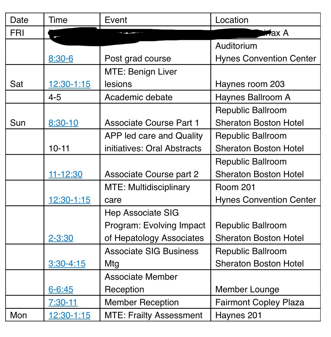 #TLM23 starts Friday! For my fellow #HepatologyAssociates and #ELAPP please be aware that the Journey Map has the wrong date/time for the Associate Course. Here is a handy list of all of the Associate programming! Can’t wait to see everyone! #LiverTwitter