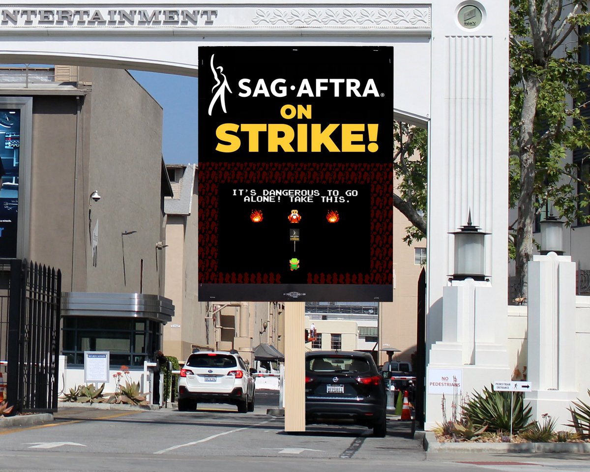 DailyPicket's tweet photo. DAY 118 --- 11/8/23

Hey! Listen!

#ActorsStrike #SAGAFTRAStrike #SAGAFTRAStrong #Solidarity #Nintendo #TheLegendOfZelda #Zelda #Sony #SonyPictures https://t.co/nxT6s4B2H2