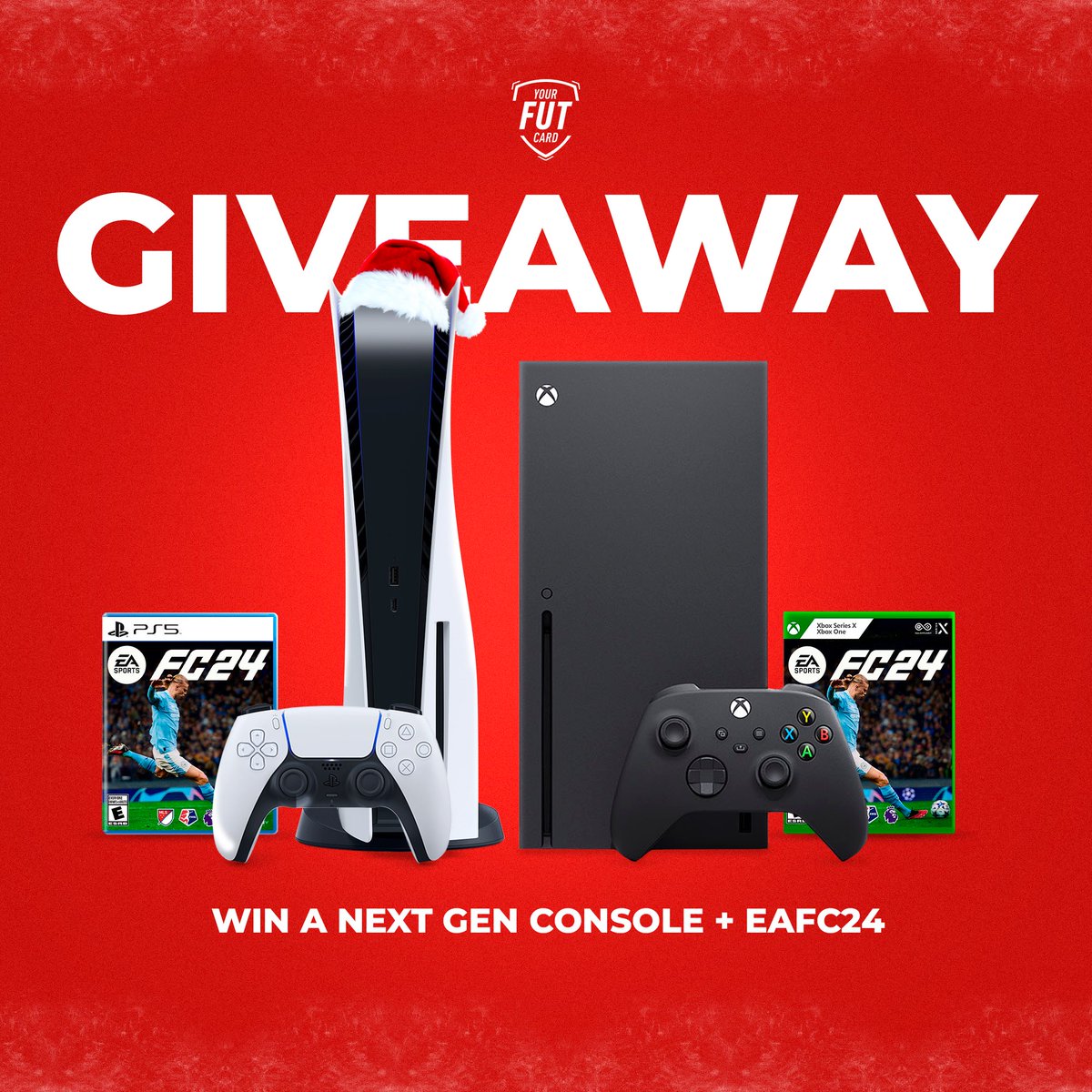 🚨Black Friday GIVEAWAY!!!🚨

To celebrate Black Friday we are giving away a console of your choice with EA FC 24.

Prizes 

-Xbox or PS5 and EAFC24
-12k Fifa Points
-3 A3 custom fut cards

To enter

➡️Follow us
➡️Retweet 

Winner announced Black Friday!

Yourfutcard.com