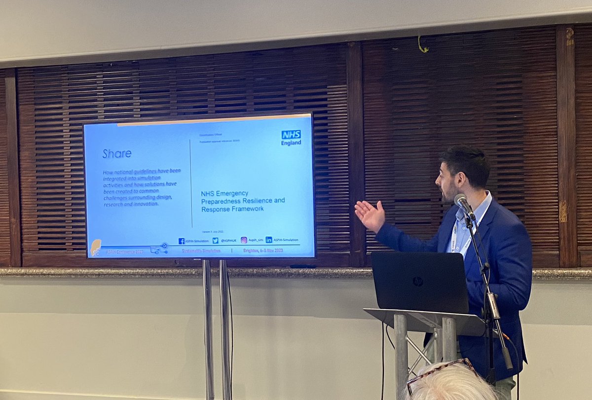JonNewton999's tweet photo. It’s been a pleasure presenting my major incident research, NHS guideline integration and inter-professional debriefing strategy at @ASPiHUK this week. Thank you to everyone for connecting & sharing about all things simulation #healthcare @UWEBristol #EPRR #sustainablesimulation https://t.co/YHuUHPDpyr