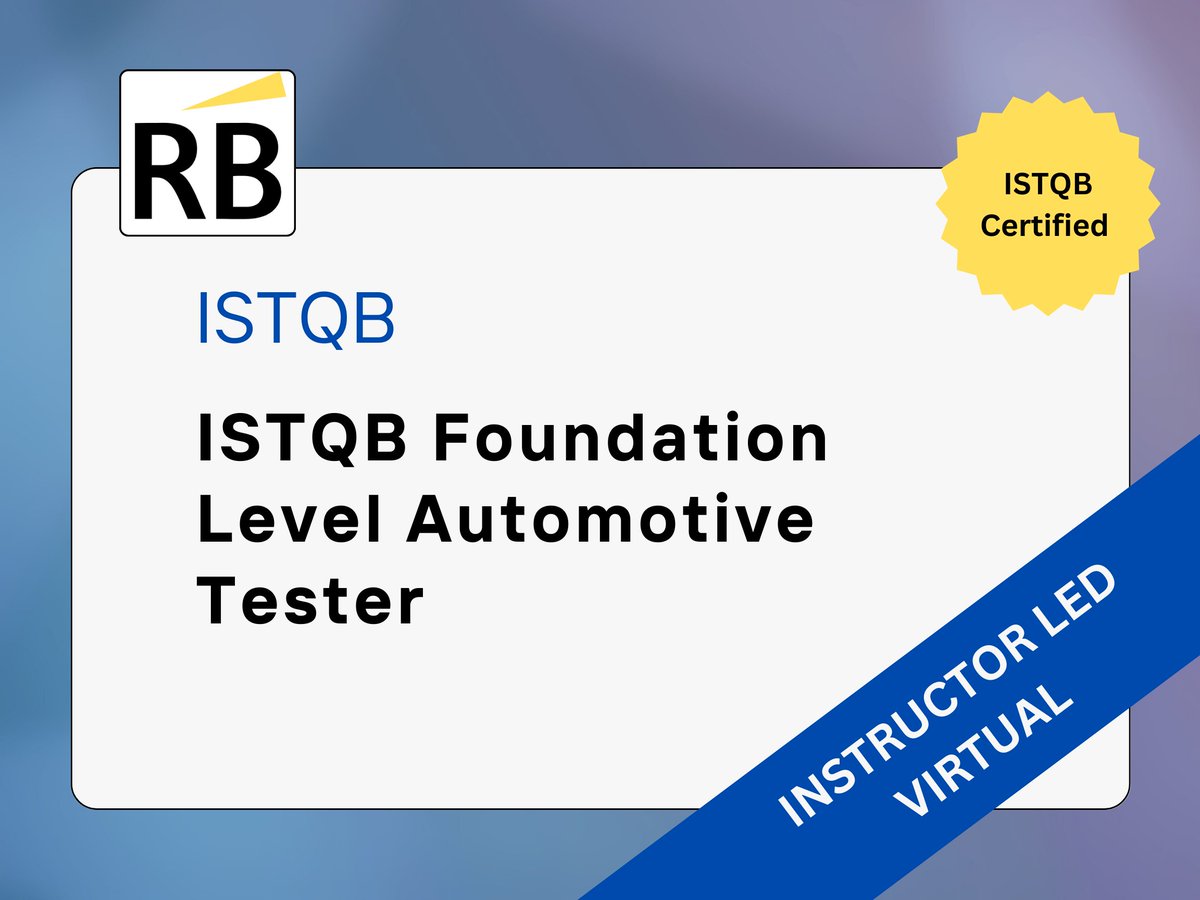 Join us for our virtual ISTQB Automotive Tester training, December 5-6. Guaranteed to run! 
Register here: buff.ly/3rqNRek

#softwaretesting #training #automotive #istqb #certification
