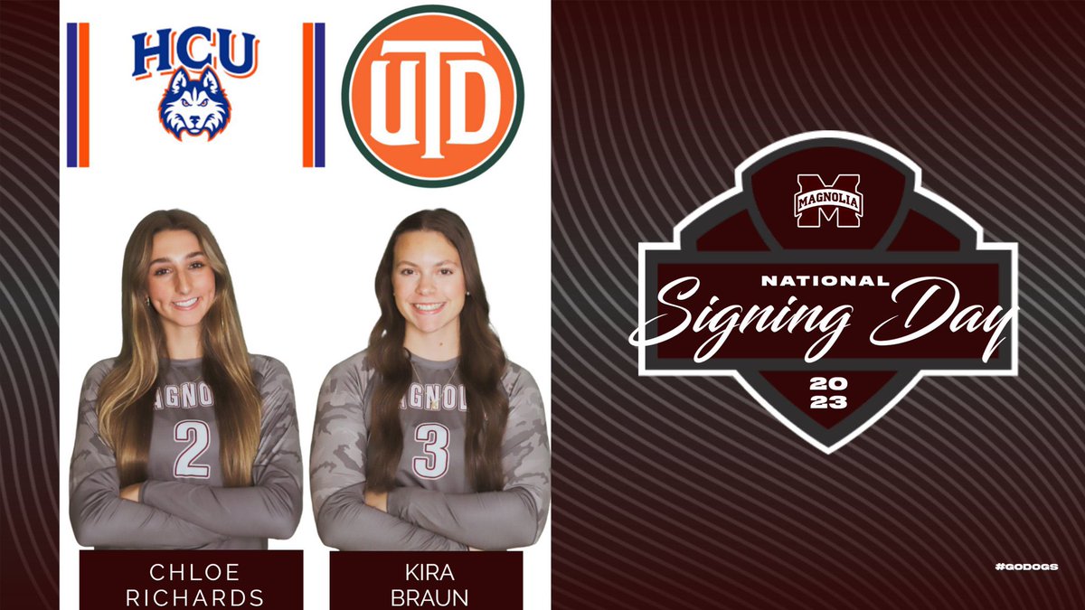 Congratulations to all of our signees from Magnolia High! 
Allie Ebbeler-⛳️-UMHB
Jade Bubke-🥎-Washington
Leah Hammack-🥎-Houston Christian
Chloe Richards-🏐- Houston Christian
Kira Braun-🏐-University of Texas-Dallas
<a href="/MagnoliaISD/">Magnolia ISD</a> <a href="/MagnoliaVBALL/">Magnolia Volleyball</a> <a href="/ConroeSports/">The Courier Sports</a> <a href="/MHSDogSoftball/">MHS Bulldog Softball</a>