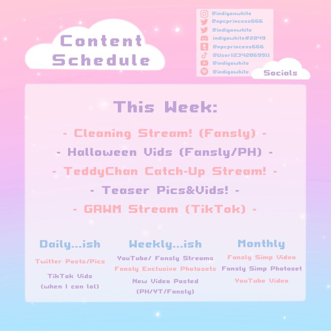 ☁️ Schedule This Week 💕 Website: https://t.co/vOcLvH0RDW Tiktok: https://t.co/B9TC0pmVME Insta: https://t