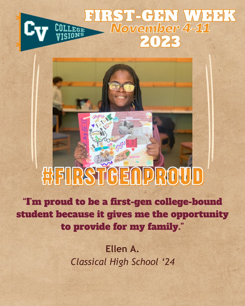 collegevisions's tweet image. College Visions Scholars discussed imposter syndrome and the meaning of being first-generation. They are all #FirstGenProud #NationalFirstGenDay
