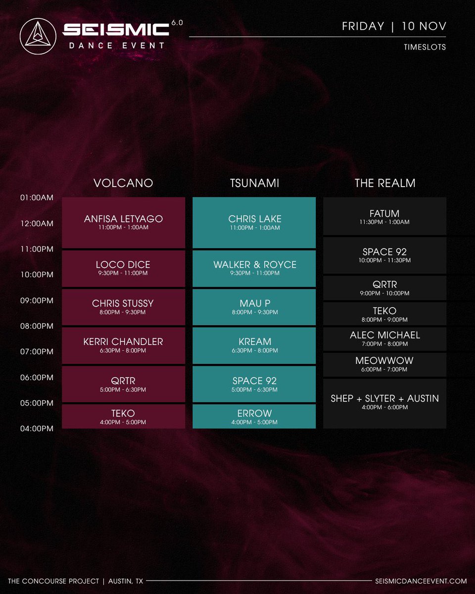 The_Durden_'s tweet image. We got The Fest Grounds and Updated Lineup For y’all! 💥 @SeismicTX @concourseproj  remaining single passes at wl.seetickets.us/seismicdanceev… #Seismic #concourse