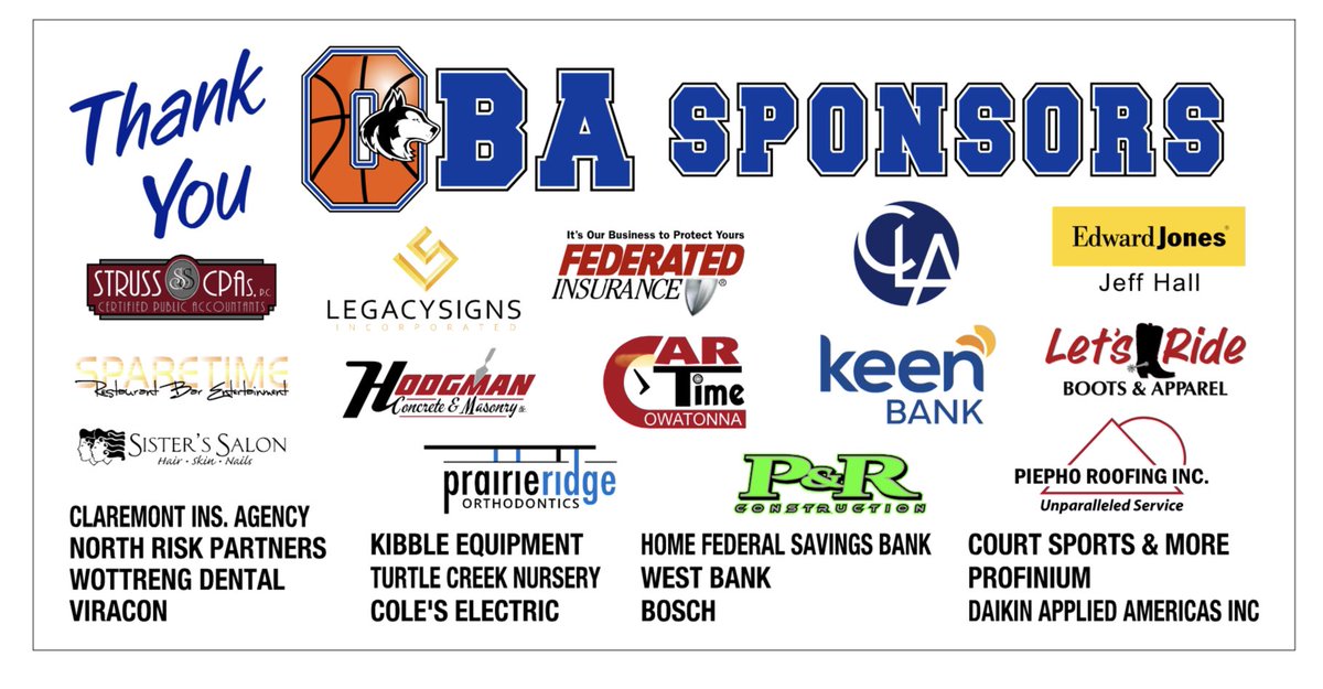 Thanks to our 2023 - 2024 sponsors! Thank you for supporting OBA.