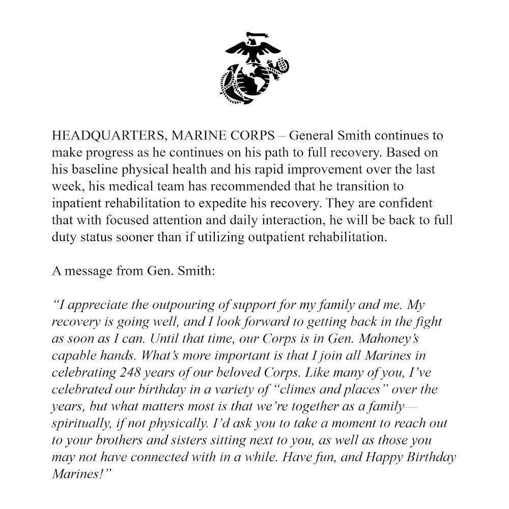 USMC's tweet photo. An update from @CMC_MarineCorps. https://t.co/QgRkoGsli1