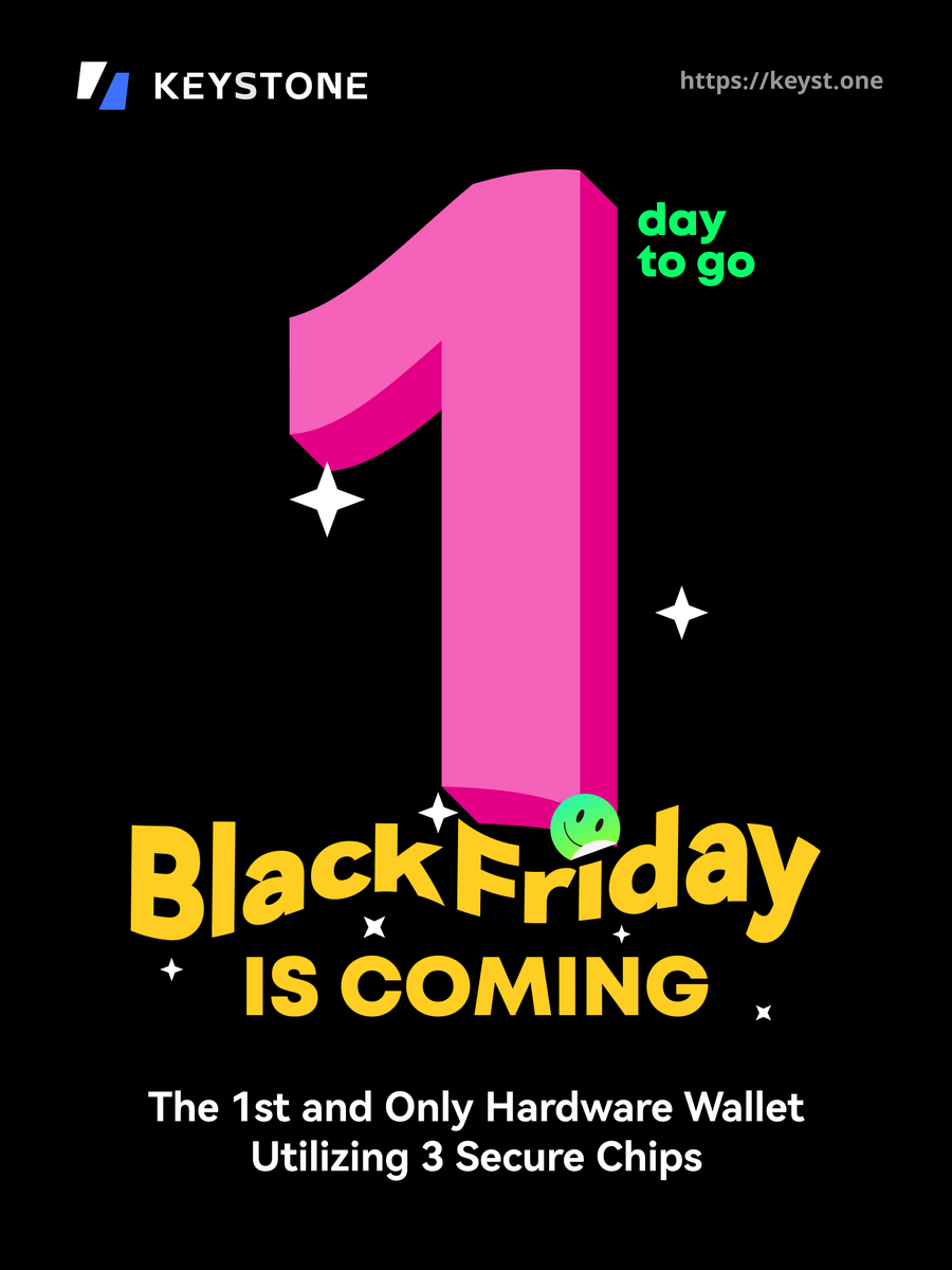 KeystoneWallet's tweet photo. The wait is almost over! Our Black Friday sale kicks off tomorrow at 11 pm EST ⚡

We're bursting with excitement to reveal jaw-dropping surprises and unbeatable deals 😲

🎁 10 customisation chances for today are READY: Repost/Quote this tweet with #Keystone within 24 Hrs https://t.co/PTOeHIol6V