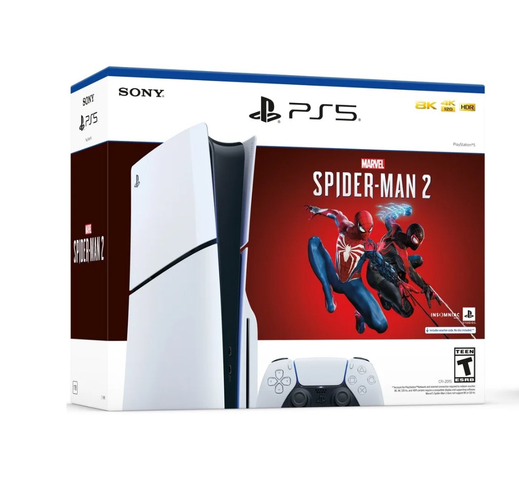 snkr_twitr's tweet image. AD: $499.99 
PlayStation 5 Console Slim – Marvel’s Spider-Man 2 Bundle

Shop -&amp;gt; sovrn.co/1o3wt91