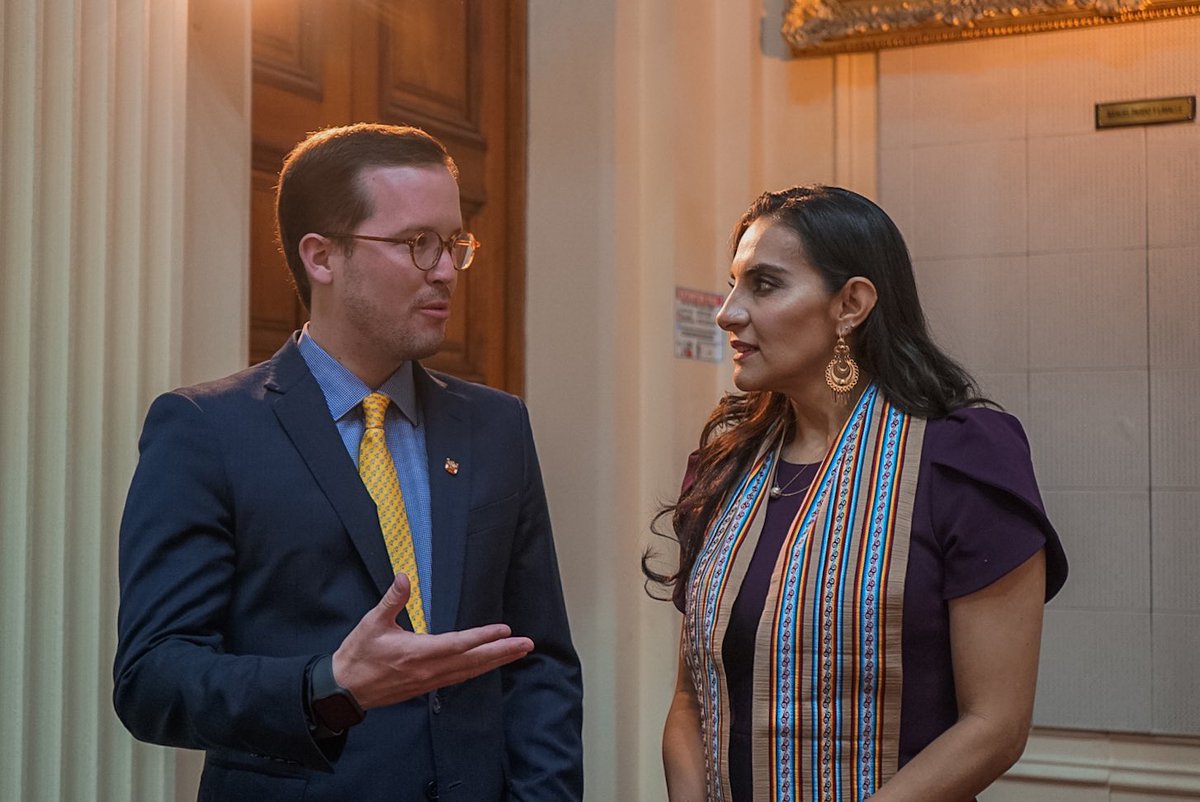 AlejandroCavero's tweet image. Hoy recibimos en el @congresoperu a la vicepresidenta electa del Ecuador @veroniabad junto a una delegación de colegas congresistas. La victoria de Noboa frente al correismo es una luz de esperanza para nuestro continente. Los hermanos peruanos y ecuatorianos tenemos que seguir…