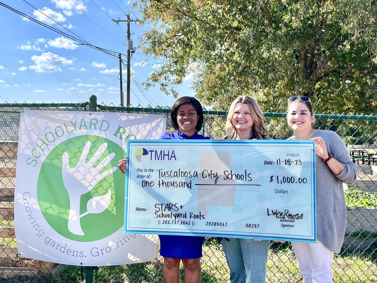 Thanks to a grant from Tuscaloosa Mental Health Alliance, we are able to partner with Schoolyard Roots and provide a gardening program focused on social-emotional learning for our #ROCKSTARS We are grateful to TMHA for supporting the foundational wellness of our students.