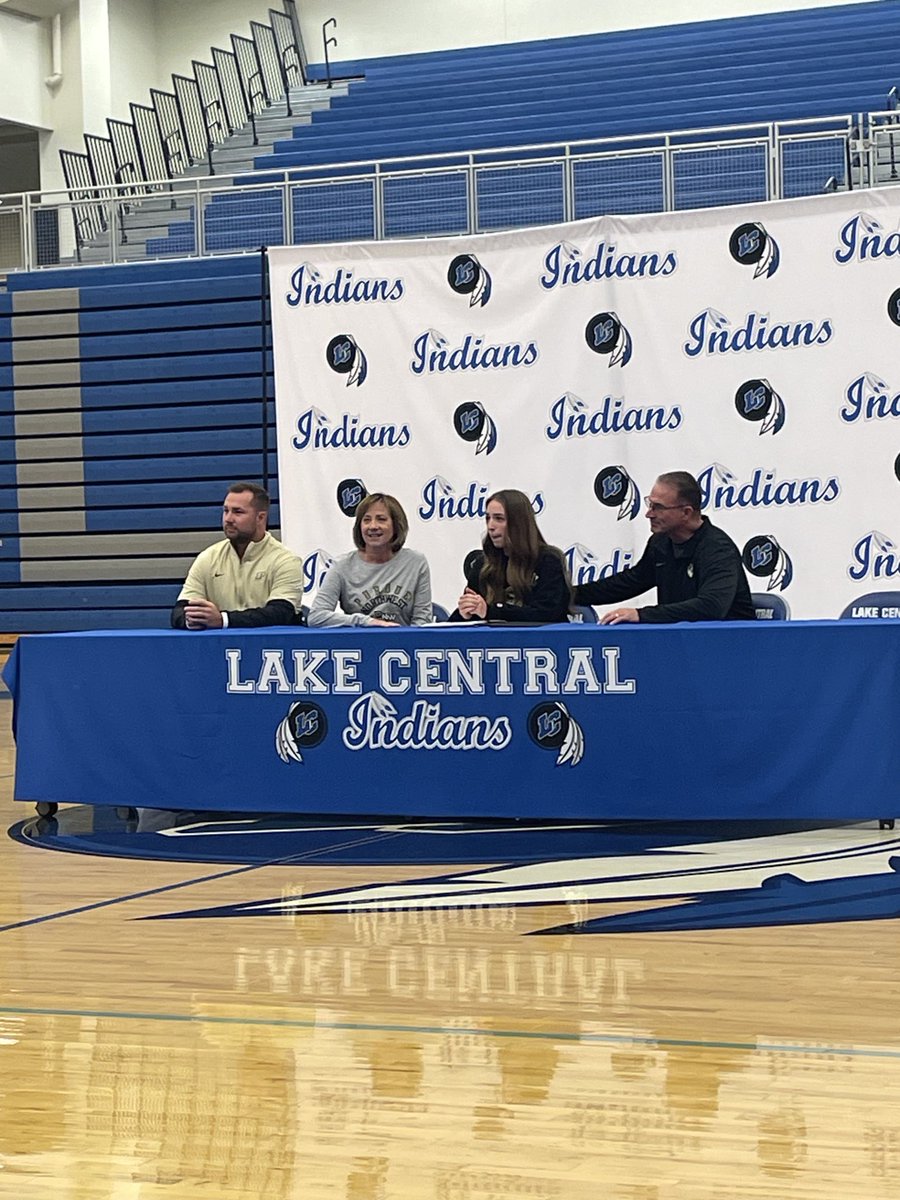 LCIndians's tweet photo. Congratulations to girls soccer player Mia Nisle as she signs her letter of intent to play soccer at Purdue University Northwest! https://t.co/YW9QYcYVtE