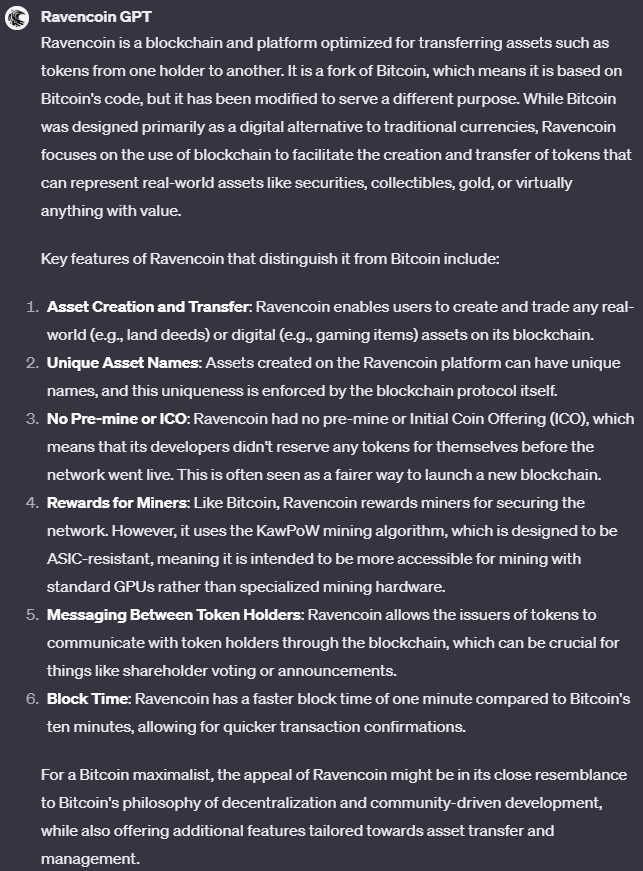 Meet Ravencoin GPT!

Your go-to source for all things #Ravencoin, ready to deliver concise overviews and deep dives into RVN features. Engage, explore, and learn with our specialized #ChatGPT agent. Ask away and discover the power of #RVN technology! 🔍✨

chat.openai.com/g/g-4Pd6PCaU8-…