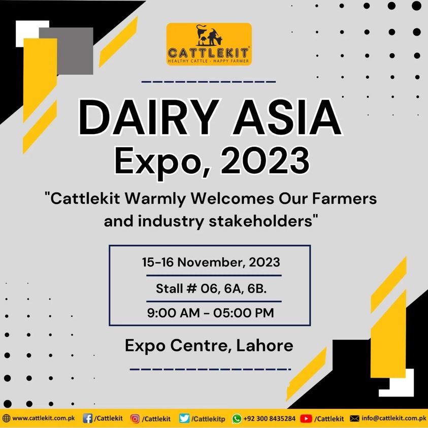 CattlekitP's tweet image. Join Us,  We are here at ...
15-16 November,2023.
CATTLEKIT Booth # 06, 6A, 6B. Hall# 2.
Expo Centre Lahore.

#AnythingForFarmer
#expo #pakistan  #dairycattle #healthy #cattlefarm  #dairy #farmersmarket #machinarylife #achievement #largest #expo #DairyAsiaExpo  @DCFAPakistan