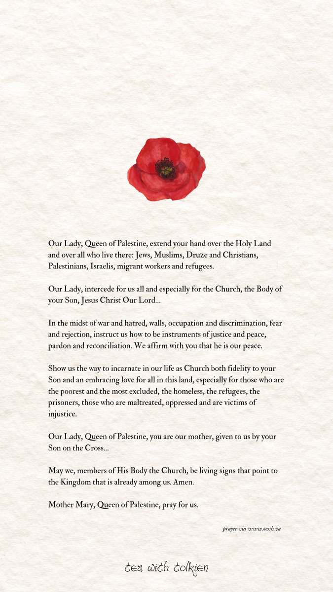 For more than a hundred years, Mary been called “Our Lady, Queen of Palestine” by Christians in the holy land and around the world. I found this prayer today and wanted to share if anyone would like to join me in asking for her intercession.