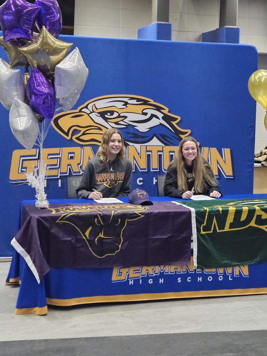 Congrats to Lucy for signing to play for @MinnStWBB and Reese on signing to play for @NDSUsoccer! Hard work, dedication and character personified in these two exceptional student-athletes.