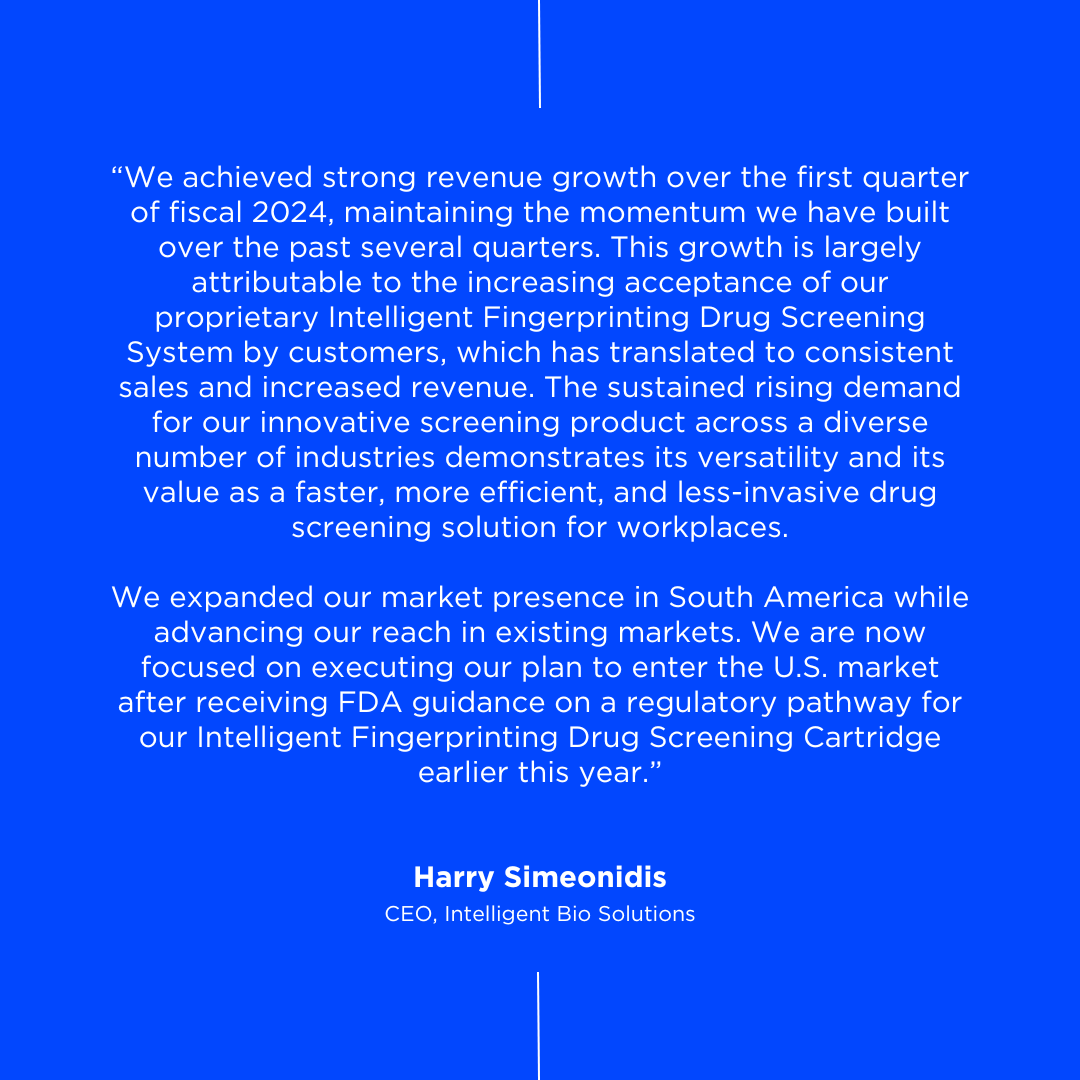 ibs_inc_'s tweet photo. Key highlights from $INBS' earnings report. Strong #revenuegrowth continued with the expansion of our market presence. Completed critical development #milestone in plans to add new assays for ketamine and tramadol and advanced #expansion plan into the U.S. https://t.co/EOChidZuBY