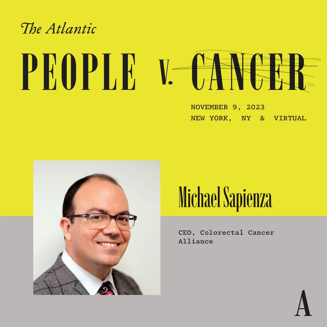 I'll be speaking at The Atlantic's #PeopleVCancer Summit on November 9th to discuss advancements in early detection and cancer prevention. You can register to join this free event in NYC or virtually. Hope to see you there! shorturl.at/aeFGQ