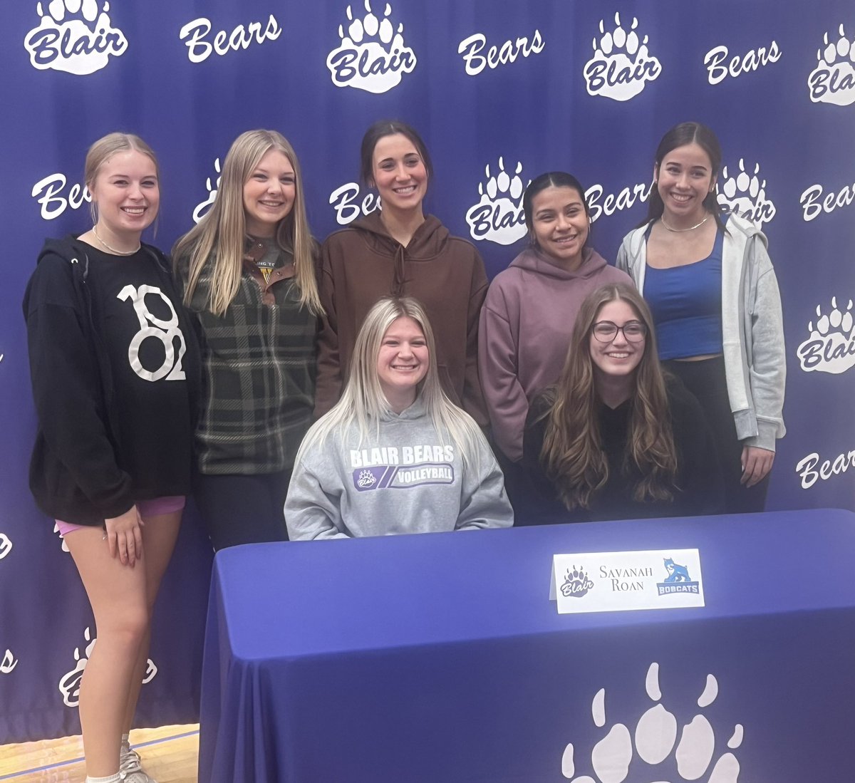 Busy day today! First stop was Blair where Savanah Roan made it official!  Welcome to the Bobcat Family, Savanah!! #GoBobcats #gocatvb🏐🐾 #oabaab