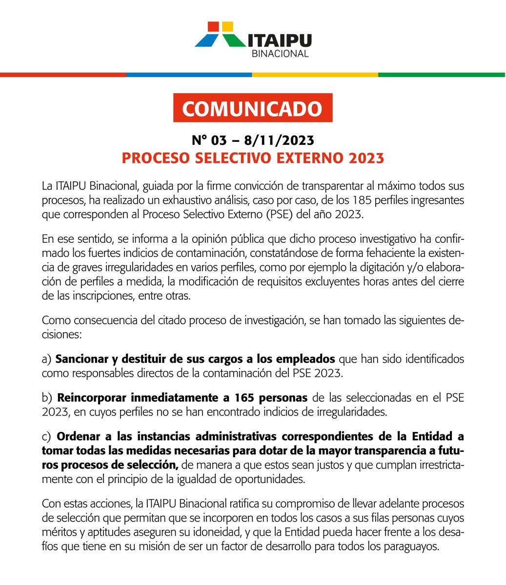 #PSE2023 Comunicado.