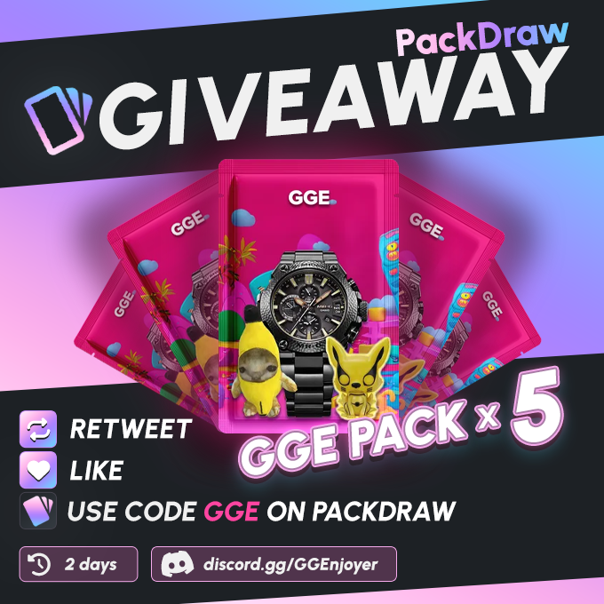 GGEnjoyer's tweet photo. 💸💰5x GGE PACK ON @PackDraw 💰💸

✅Follow me, like and retweet
✅Follow on https://t.co/P1swCITWbq
✅Be on code GGE on @PackDraw  (show proof)

https://t.co/8kI90FxuS4

Good Luck! https://t.co/tBXHmVw5JF
