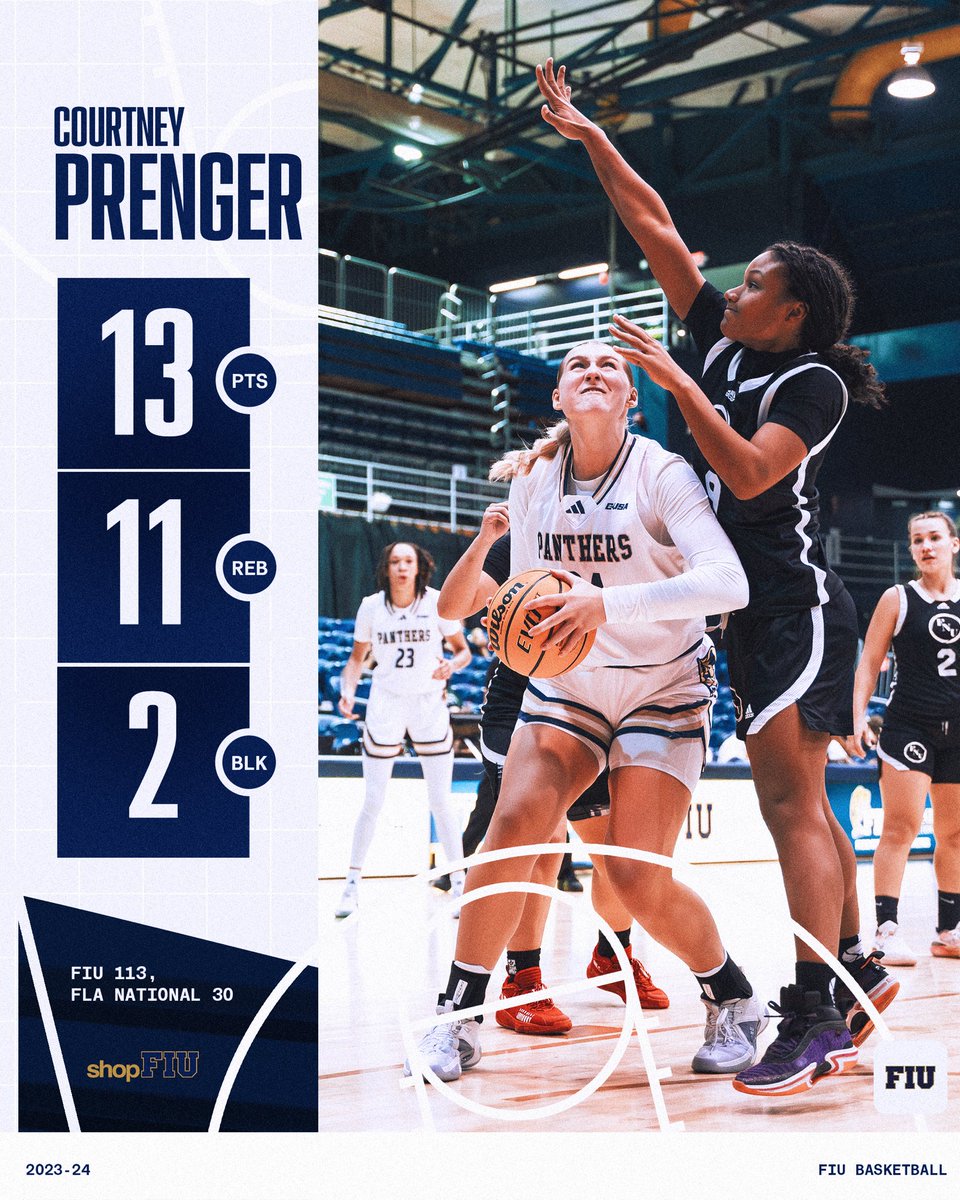 🏀 𝙁𝙀𝘼𝙏𝙐𝙍𝙀𝘿 Player from Our Victory over FNU: Courtney Prenger 🏀 #PawsUp 

<a href="/shopFIU/">shopFIU</a>