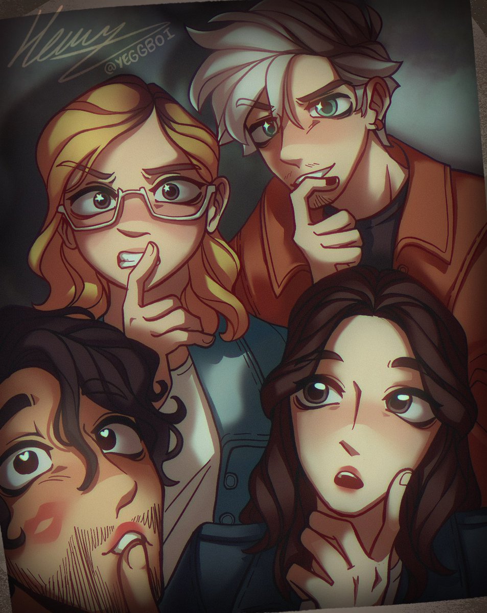 Yeggmori's tweet photo. An old Teamiplier photo redrawn with how they look now :) 
—————
 #teamiplier #markiplier https://t.co/fplopFpJaE