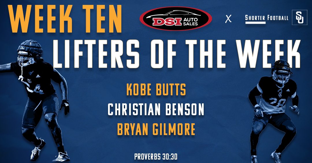 Shorter_FB's tweet photo. Our Week Ten Buffalo’s Cafe sponsored Players of the Week, and our Lifters of the Week, sponsored by DSI Auto Sales!
#MissionDriven | #BeatUWA https://t.co/sWZv5mZzCM