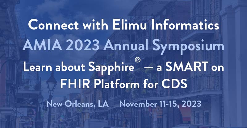 As a proud Silver Corporate Partner of  @AMIAinformatics, we look forward to presenting at various sessions over the course #AMIA2023, with details to be posted next week. Meet with us to learn how our Sapphire® Platform can help you innovate care! #clinicaldecisionsupport #sdoh