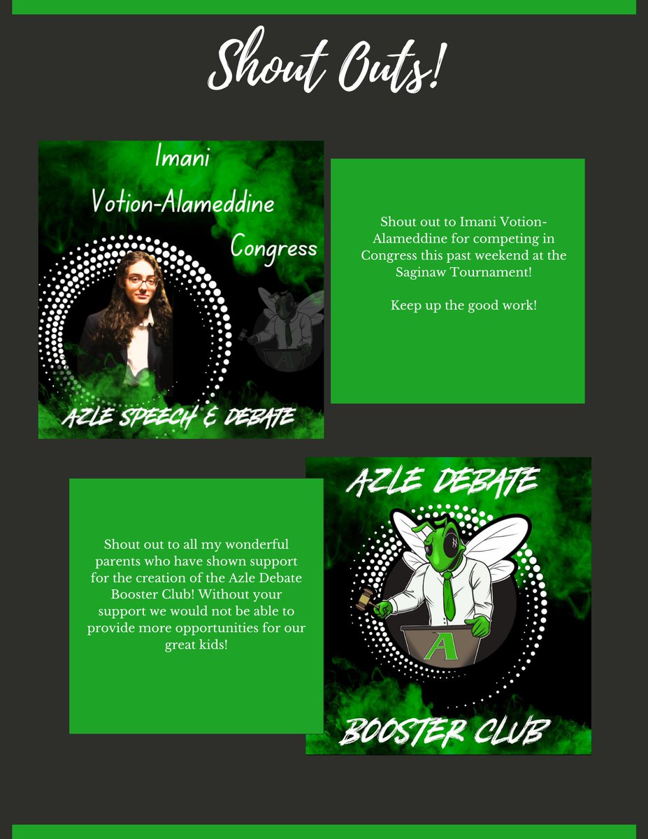 Azledebate's tweet photo. Azle Speech and Debate's November Newletter is now available!
@azleisd @AzleUIL @azlehighschool https://t.co/OgBRfTcBzF