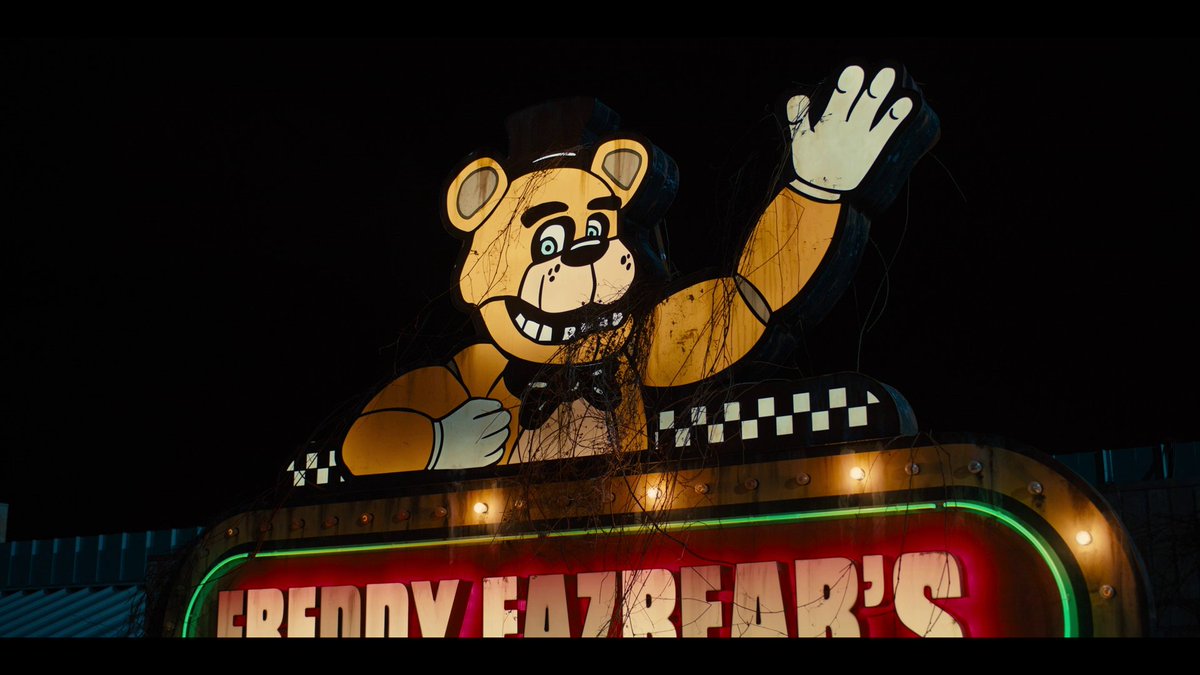 games878787's tweet photo. @FreddyFactsBlog Yeah, they used that official old poster as reference to make the Freddy's sign and poster https://t.co/tAaMJI7P9j