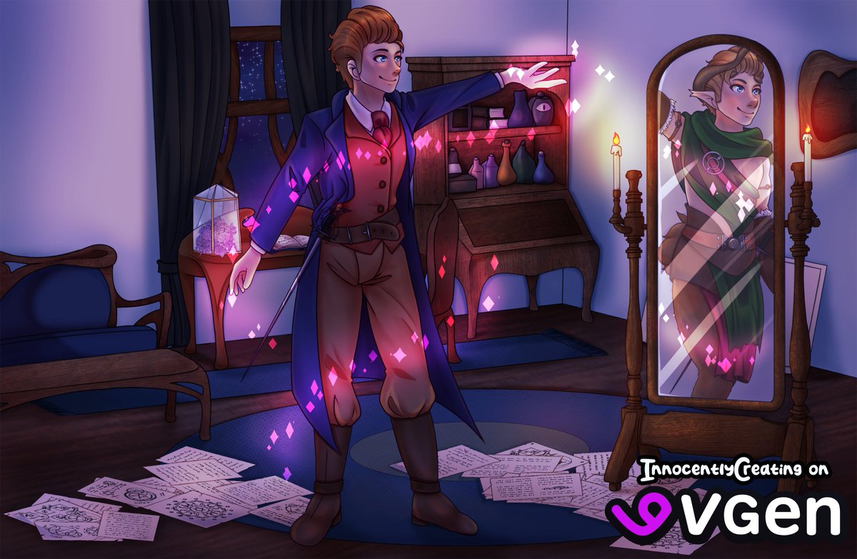 Innocently🏳️🌈Creating | COMMISSIONS OPEN (@creatinglove) on Twitter photo ✨The Magic of One's Truest Self🪄
My latest commission for the lovely <a href="/JaceSpark/">Jace Spark</a> and his #TTRPG character in the midst of casting a Disguise Self.
↳ vgen.co/innocentlycrea…
*✧ #VGenComm #DungeonsAndDragons #DnDArt #DnD #TTRPGArt ✧* ✨The Magic of One's Truest Self🪄
My latest commission for the lovely <a href="/JaceSpark/">Jace Spark</a> and his #TTRPG character in the midst of casting a Disguise Self.
↳ vgen.co/innocentlycrea…
*✧ #VGenComm #DungeonsAndDragons #DnDArt #DnD #TTRPGArt ✧*