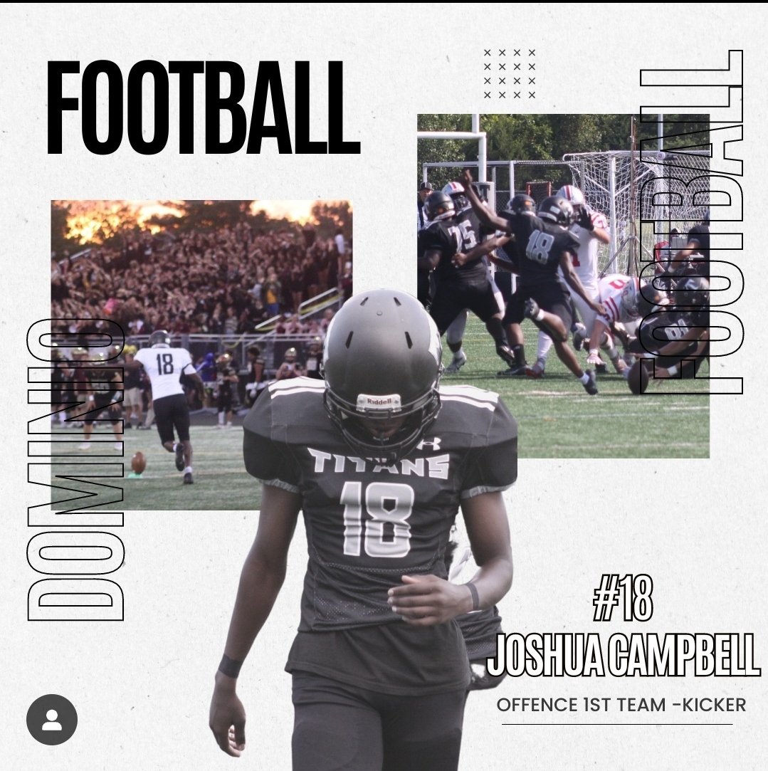 DHS_TITAN_FB's tweet photo. Congrats! to four Dominion HS Seniors, for making the All Dulles Football Team! Offense- #10 Francis Hodsoll (1st team TE) #18 Joshua Campbell (1st Team Kicker) and #3 Shaun Peterson Jr. (2nd Team RB) Defense #10 Francis Hodsoll (2nd Team DE) and #50 Hayden Cesena (2nd Team LB) https://t.co/imKsV1N6P9
