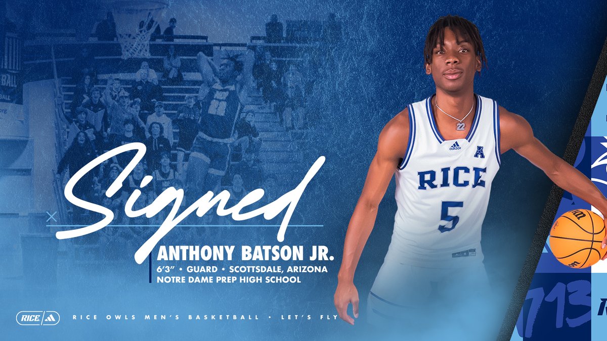 Signed✍️ 

Welcome to South Main, Anthony Batson, Jr.!  

📰» riceowls.co/MBBsigneeBatson

#GoOwls👐