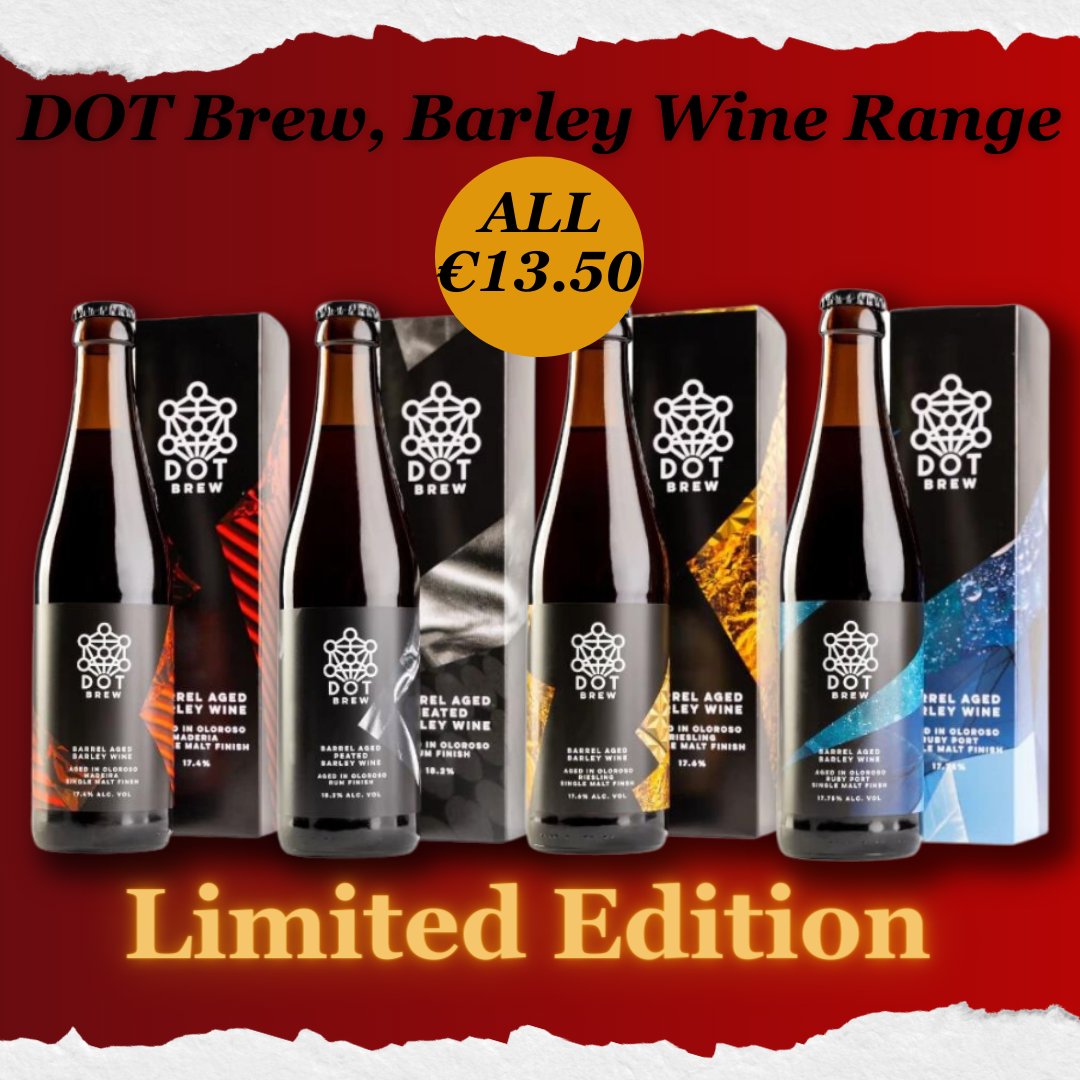 martinsfairview's tweet photo. Check out @DOT_Brew 's Barley Wine Range
Each sip of these decadent Barley Wines is as unique as the last.
Shop instore or online today!
https://t.co/dVdyMqoRZp
#martinsofflicence #DOTBrew #barleywine #craftbeer #irishbrews #bestshared #shoplocal https://t.co/muMdvRVR75