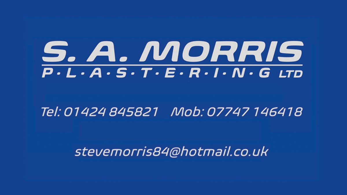 hastingsufc's tweet photo. COMMERCIAL NEWS

The Club is delighted to announce that S. A. Morris Plastering Ltd have become a Business Partner with us for Season 2023/2024.

Further details below 

Thank you to Steve for all your support both now and into the future and welcome to HUFC. https://t.co/lNGATAPVmt