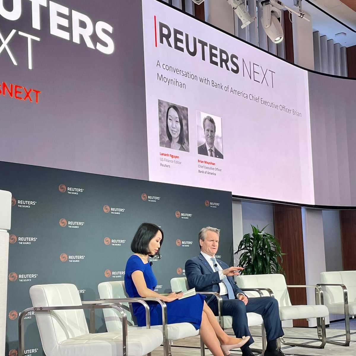 CEO Brian Moynihan joined @LananhTNguyen at the @Reuters NEXT conference where he discussed a number of topics including the #economy, bank capital requirements, interest rates and more.