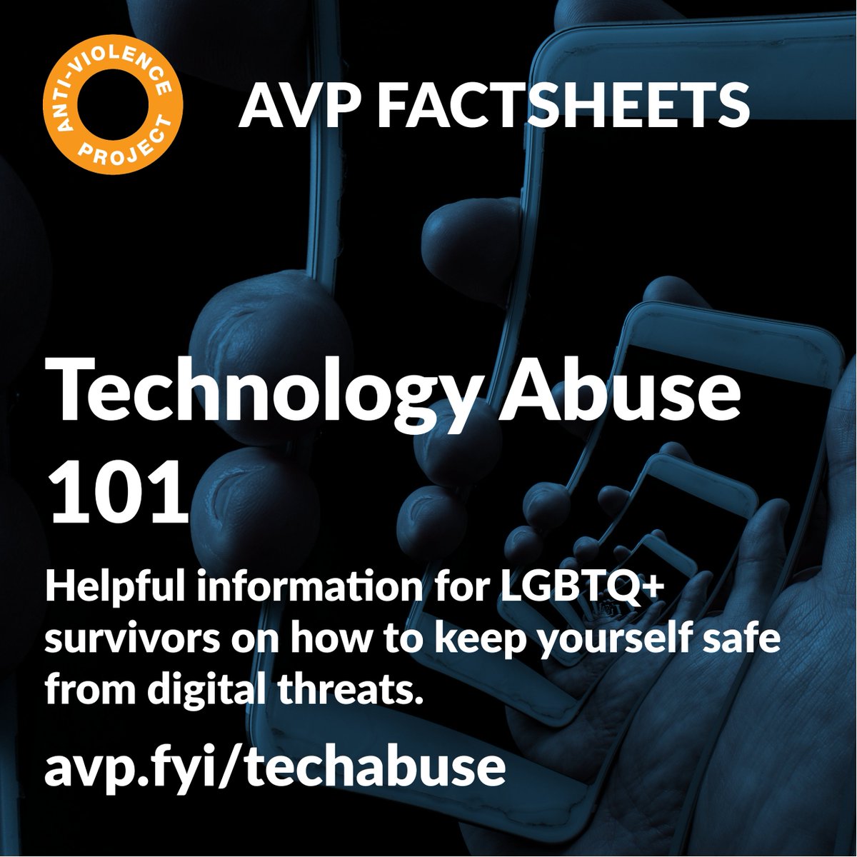 From money scams to blackmail and coercion, our ‘Tech Abuse 101' factsheet provides tips and resources to help you stay safer in the digital world. Visit this link to learn more and register for our upcoming webinar. avp.fyi/techabuse