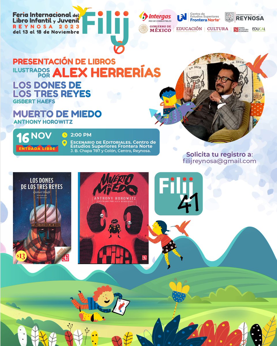 📖🎨🥳  Alex Herrerías, México 1981, profesor en la UNAM, ilustrador y académico mexicano. Su trabajo ha sido publicado en México, España, China, Estados Unidos, Canadá y más países. En la FILIJ Reynosa 2023. #FILIJReynosa6 #FILIJReynosa #FILIJ #Reynosa #Tamaulipas #AlexHerrerías