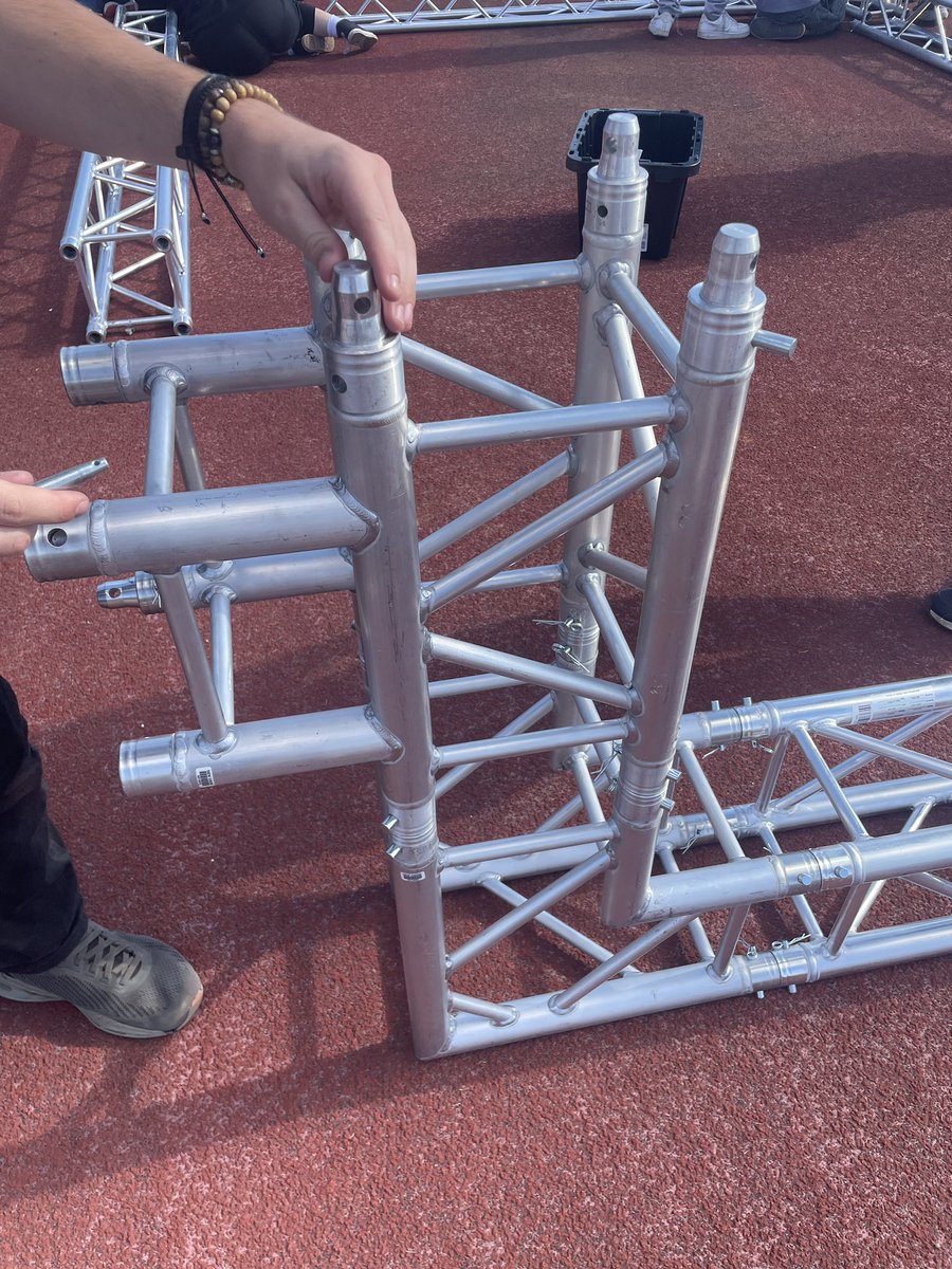 Today we designed and built this.  The challenge was to use all the parts we could.  This is what they came up with.  #cte #av <a href="/GlobalTruss/">Global Truss America</a>