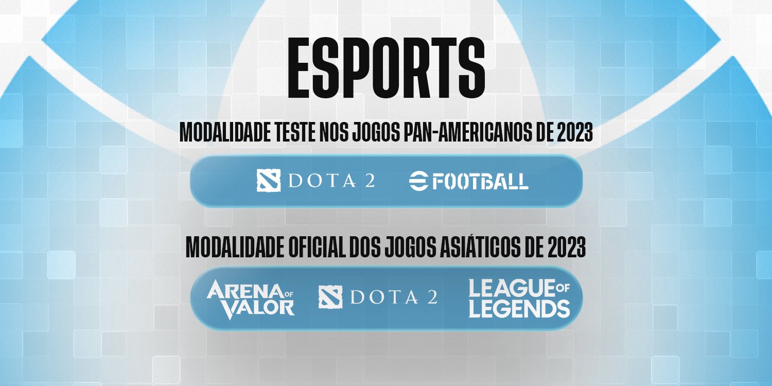 Grêmio Esports on X: Nos Jogos Pan-Americanos, tivemos eFootball e DOTA2  como modalidades testes. Já nos Jogos Asiáticos desse ano, tivemos League  of Legends, Arena of Valor, DOTA2 e EAFC como modalidades