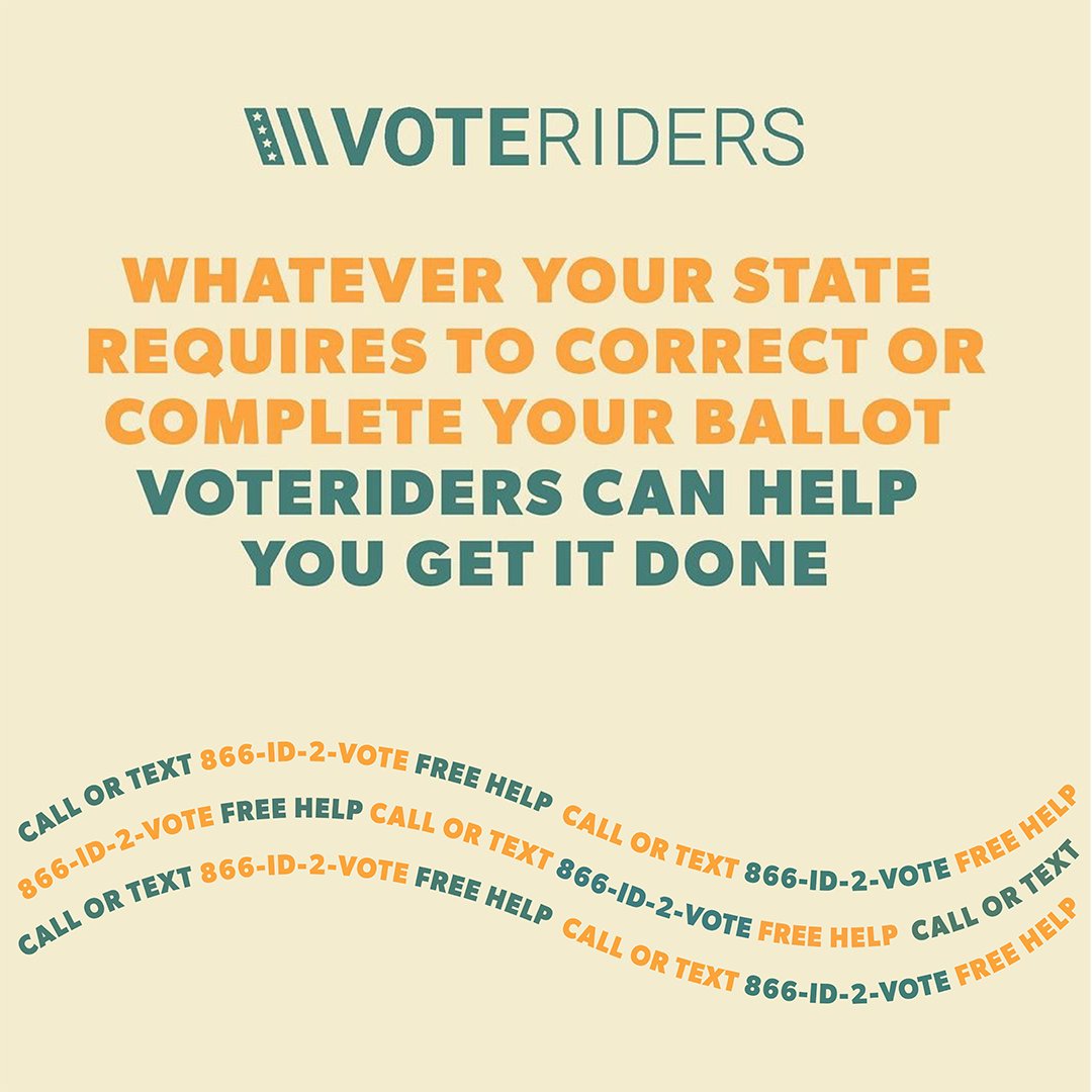 VoteRiders's tweet photo. Election Day may be over, but we're still working around the clock to make sure every vote is counted! 👏 

Did you vote by provisional ballot? There may be steps you need to take to make it count. We're here to help! Call or text our Helpline at https://t.co/p6FiQVBwsC 📲 https://t.co/RMhLudEHR3