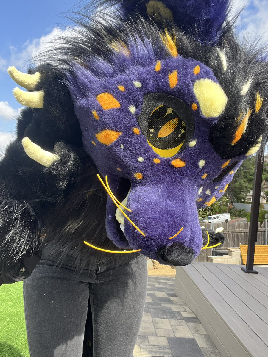 GoldFlowerFurs's tweet image. Binturong fursuit for s4le!
Fits up to 24” head 
Looking at offers over 2000 or 4,500 if you want a fullsuit upgrade!
