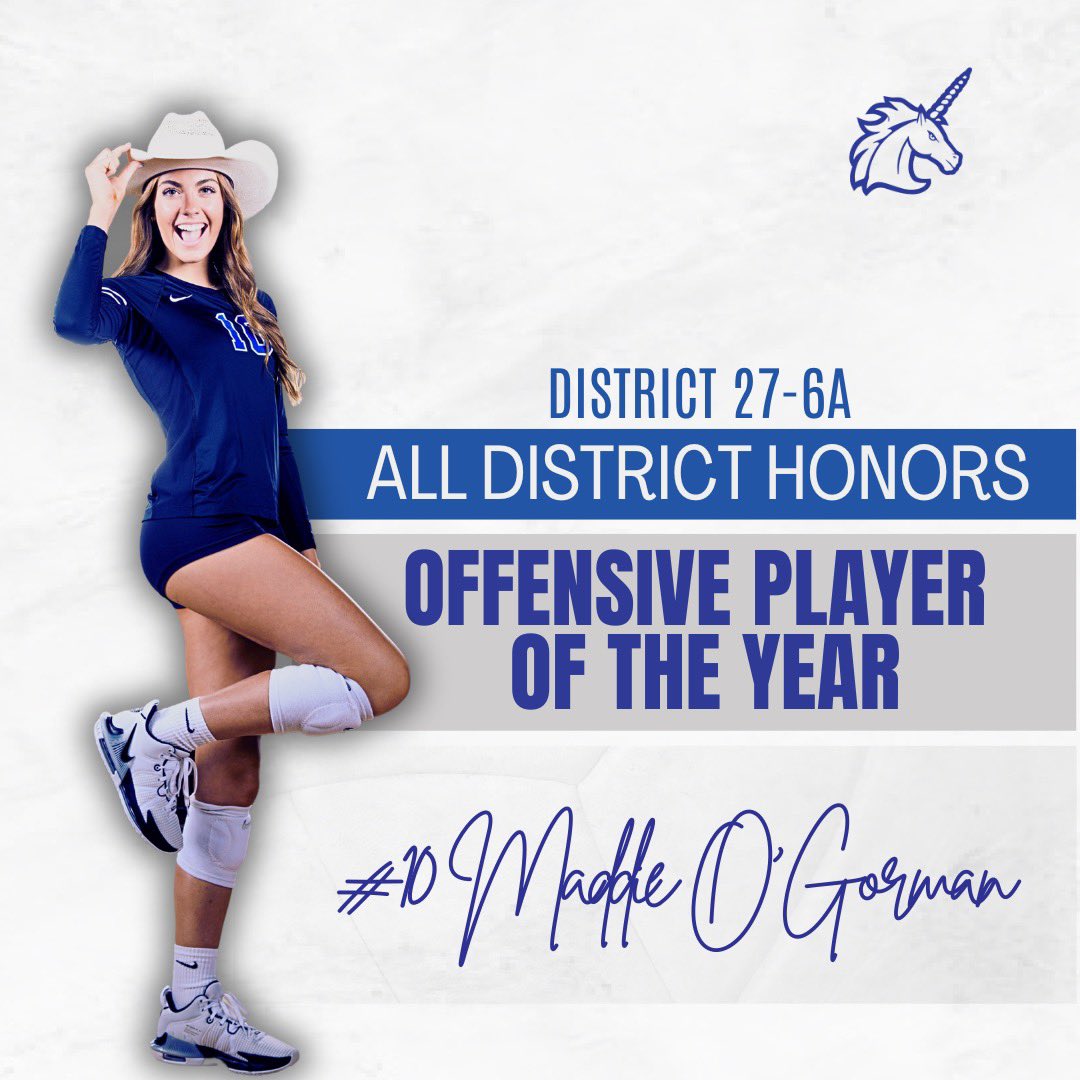 Congrats <a href="/MadelineOgorman/">Madeline.OGorman</a> for being selected as the Offensive Player of the Year for District 27-6A!!