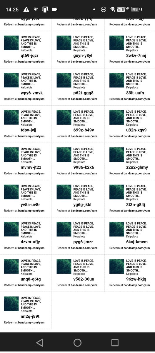 KelpalotsNet's tweet photo. https://t.co/FDWgI4PLtY
#bandcamp #Covid #HospitalsAreNotTargets #RocketLeague #music #free #kelpalots #techance #techno #trance #ambient #instrumental #kelpalot #outage #news #musicnews get your favorite album on Bandcamp with these codes. https://t.co/nz1Iw3xHOQ